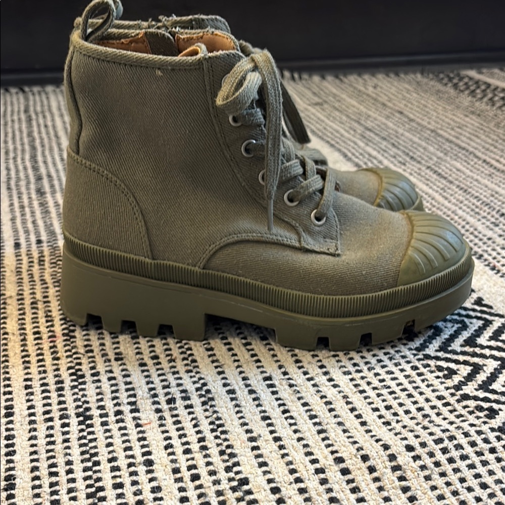 Olive Green High-Top Boots